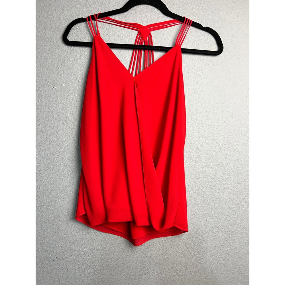 Naked Zebra Sm Red Strappy‎ Cage Back Wrap Front Camisole Top Romantic Coquette